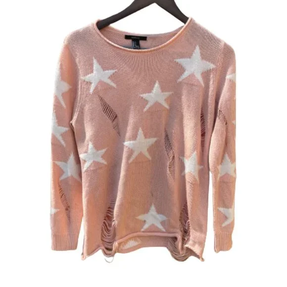 Forever 21 Sweaters Forever Womens Knit Stars Distressed